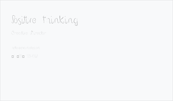 Positive thinking Business Card