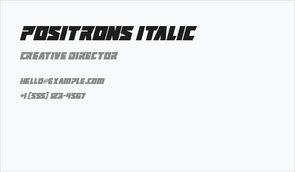 Positrons Italic Business Card