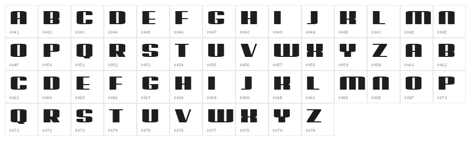 Possession Book Regular Character Map