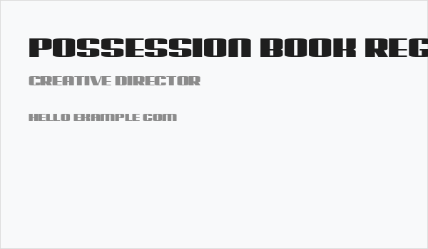 Possession Book Regular Business Card