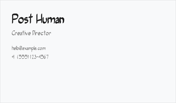 Post Human Business Card
