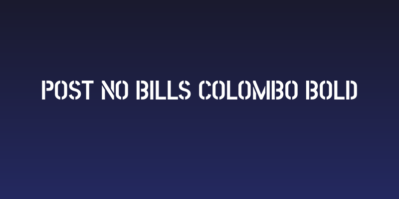 Post No Bills Colombo Bold Social Header