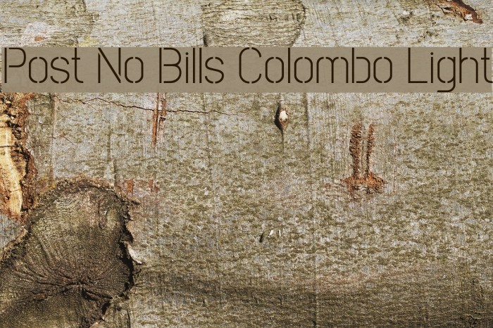Post No Bills Colombo Light Font examples