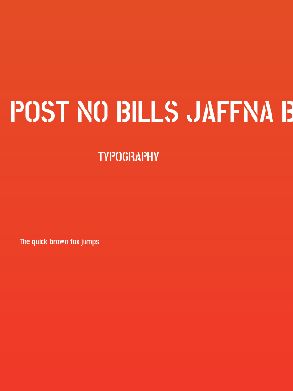 Post No Bills Jaffna Bold Poster