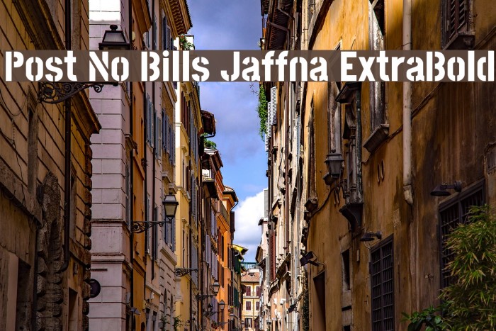Post No Bills Jaffna ExtraBold Schriftart examples
