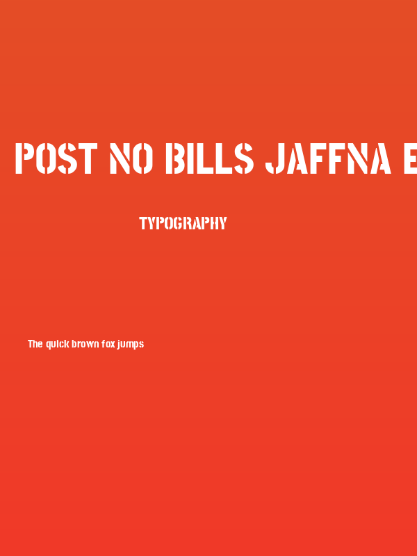 Post No Bills Jaffna ExtraBold Poster