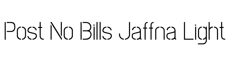 Post No Bills Jaffna Light  नि: शुल्क फ़ॉन्ट्स डाउनलोड
