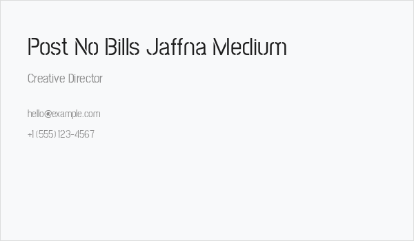 Post No Bills Jaffna Medium Business Card