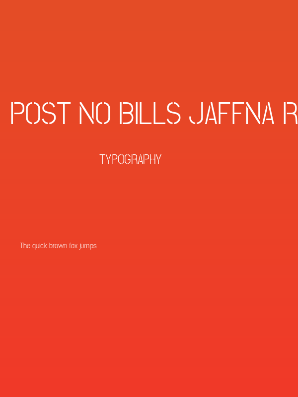 Post No Bills Jaffna Regular Poster