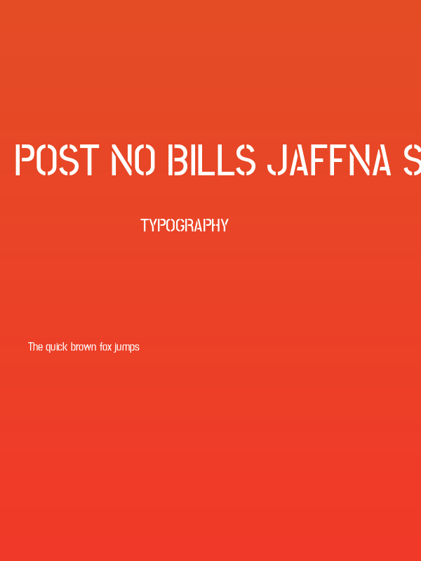 Post No Bills Jaffna SemiBold Poster