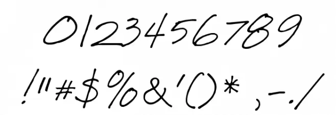 Post Note Font OTHER CHARS