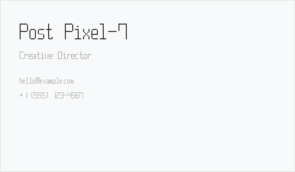 Post Pixel-7 Business Card