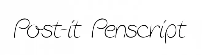 Post-it Penscript  Frei Schriftart Herunterladen
