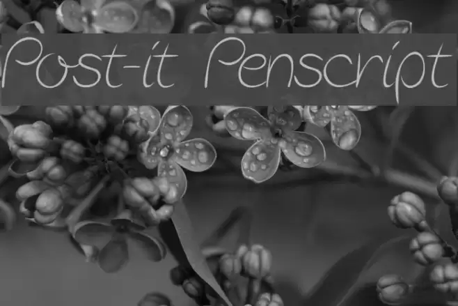 Post-it Penscript Font examples