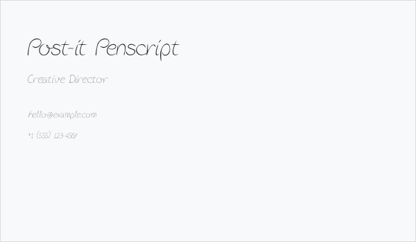 Post-it Penscript Business Card