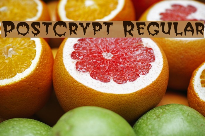 PostCrypt Regular Fonte examples