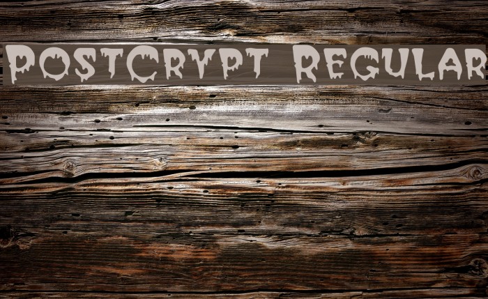 PostCrypt Regular Fonte examples