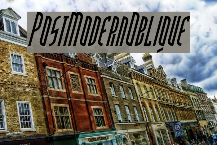 PostModernOblique Font examples