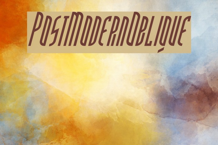 PostModernOblique Font examples