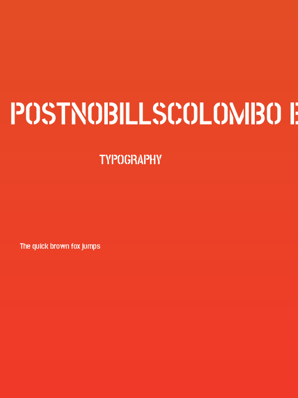 PostNoBillsColombo Bold Poster