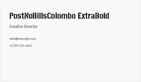 PostNoBillsColombo ExtraBold Business Card