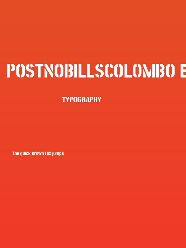 PostNoBillsColombo ExtraBold Poster