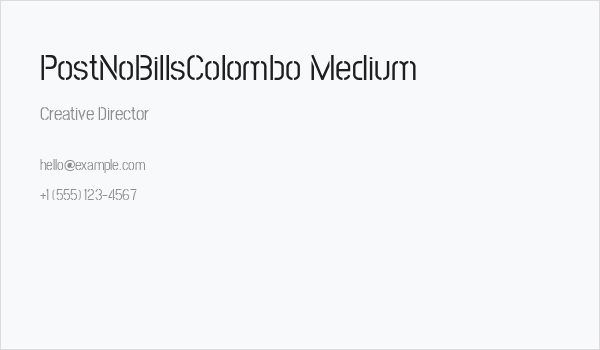 PostNoBillsColombo Medium Business Card
