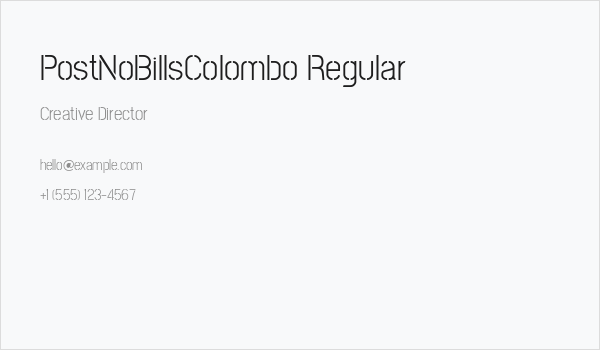 PostNoBillsColombo Regular Business Card