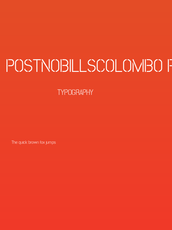 PostNoBillsColombo Regular Poster