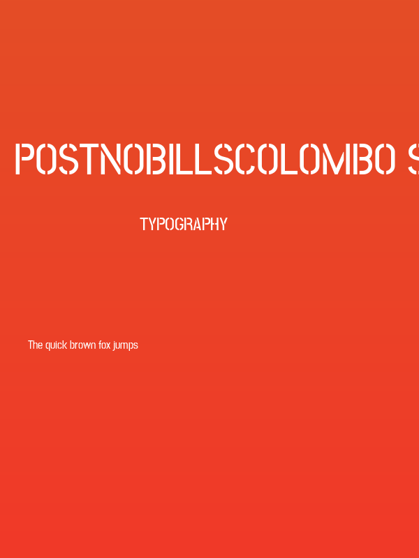 PostNoBillsColombo SemiBold Poster