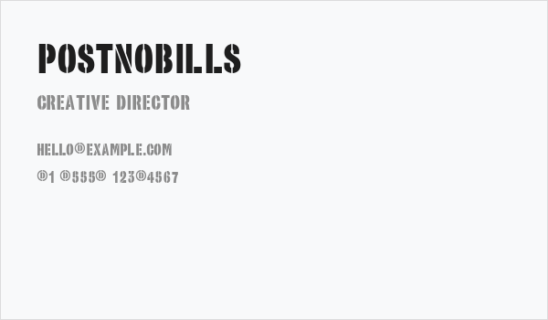 PostNoBills Business Card