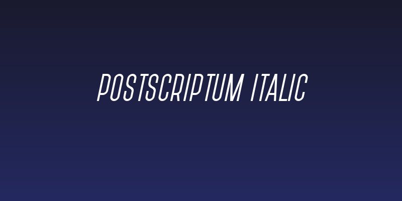 PostScriptum Italic Social Header