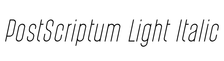 PostScriptum Light Italic  les polices de caractères gratuit tlcharger