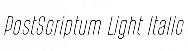 PostScriptum Light Italic  Frei Schriftart Herunterladen