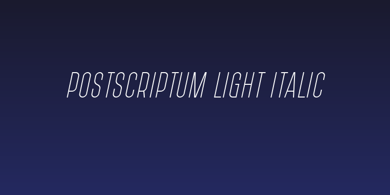 PostScriptum Light Italic Social Header