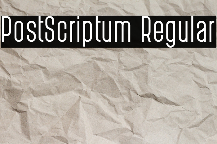 PostScriptum Regular Example 1