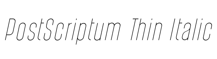 PostScriptum Thin Italic  Скачать бесплатные шрифты