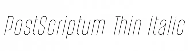 PostScriptum Thin Italic  Free Fonts Download