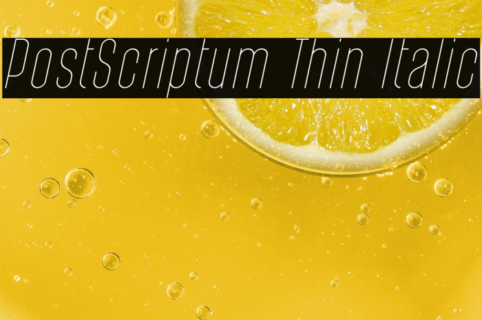 PostScriptum Thin Italic Example 1
