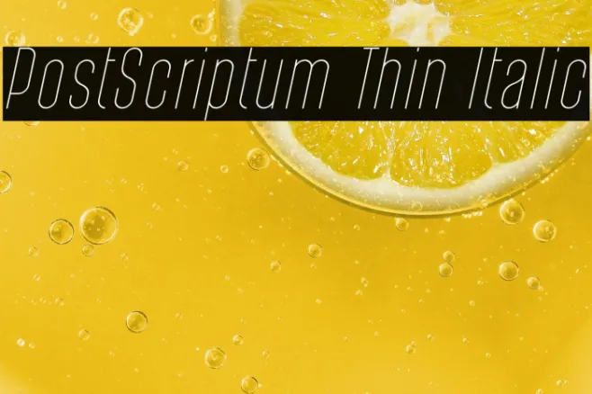 PostScriptum Thin Italic Example 1