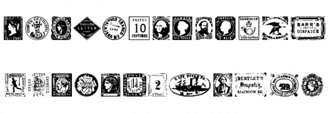 PostageStamps 字体 大写