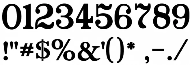 Postamt Font OTHER CHARS