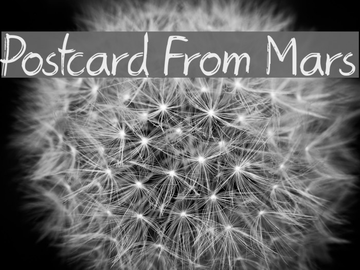 Postcard From Mars Font examples