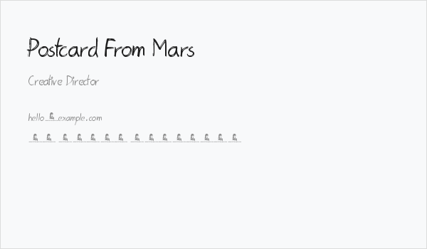 Postcard From Mars Business Card