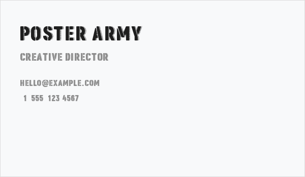 Poster Army Business Card