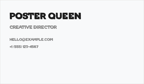 Poster Queen Business Card