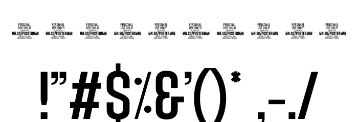 Posterman PERSONAL USE Regular Font OTHER CHARS