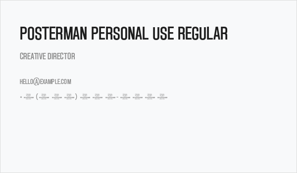 Posterman PERSONAL USE Regular Business Card