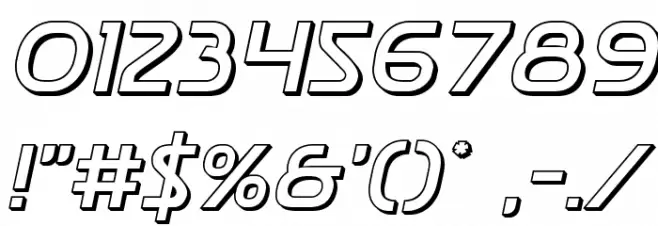 Postmaster 3D Font OTHER CHARS