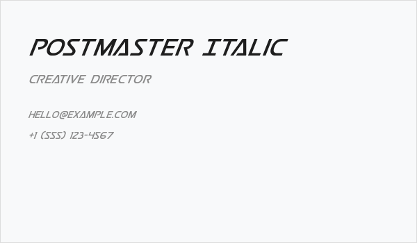 Postmaster Italic Business Card